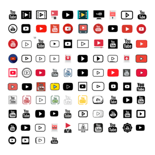 100 Youtube icons Logo PNG Vector