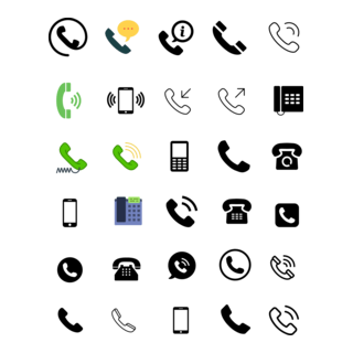30 Telephone Icons Logo PNG Vector