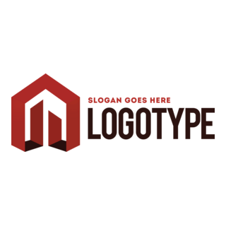 3D Red Real Estate Logo PNG Vector