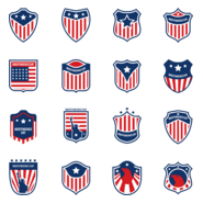 American Flag Colection Logo PNG Vector