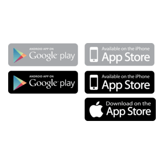 App Store and Google Play Logo PNG Vector