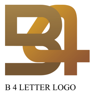 B4 Letter Design Logo PNG Vector