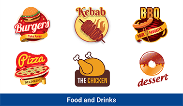 Food and Drinks Logo PNG Vector
