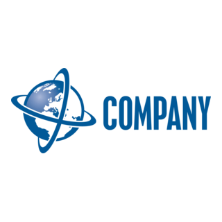 Company Globe and Swooshes Logo PNG Vector