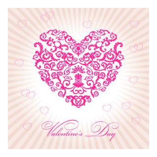 floral art heart shape valentine day Logo PNG Vector