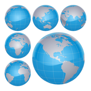 Globe blue metal Logo PNG Vector
