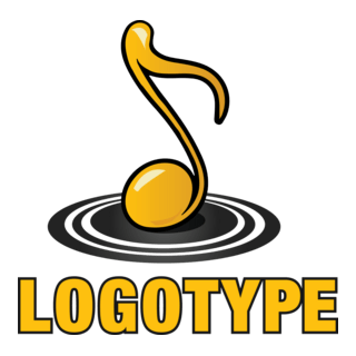 Golden Music Note Logo PNG Vector