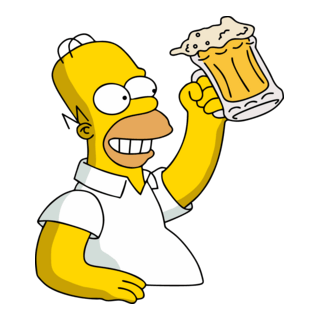 Homer Simpson Holding beer Duff Logo PNG Vector