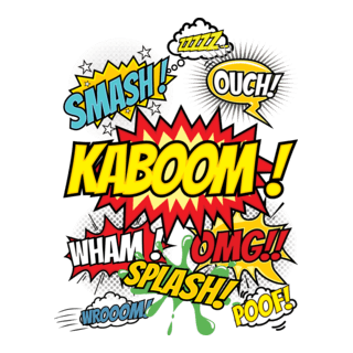 Kaboom, Smash, Splash, Ouch, Wham, Omg, Poof Logo PNG Vector