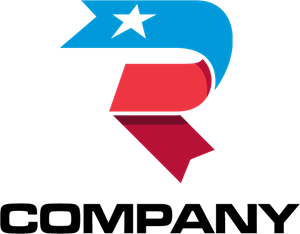 Letter R Ribbon Logo PNG Vector