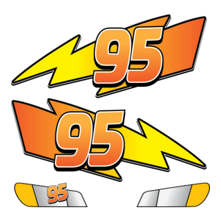 Lighting McQueen 95 Stickers Logo PNG Vector