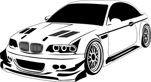 Line Art Car Logo PNG Vector