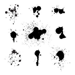 Nine Ink Splats Logo PNG Vector