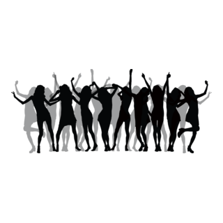 Party Girls Design Logo PNG Vector