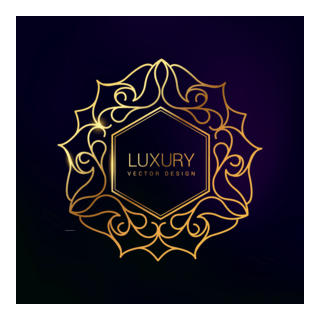 Premium Golden Floral Luxury Symbol Design Logo PNG Vector