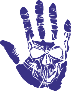 Skull in Hand Logo PNG Vector