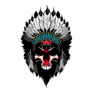 Skull Indian Logo PNG Vector