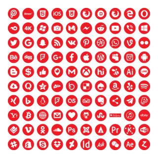 Social Media Icons Logo PNG Vector