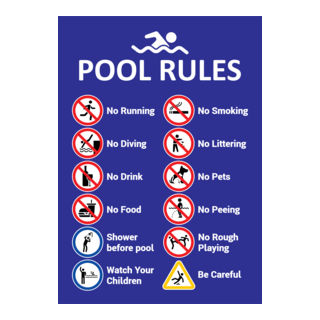 Swimming Pool Rules & Guidelines Logo PNG Vector