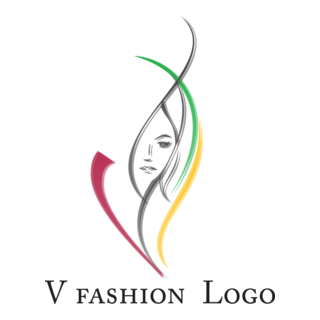 V Letter Fashion Lady Beauty Logo PNG Vector