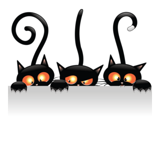 witch halloween cat Logo PNG Vector